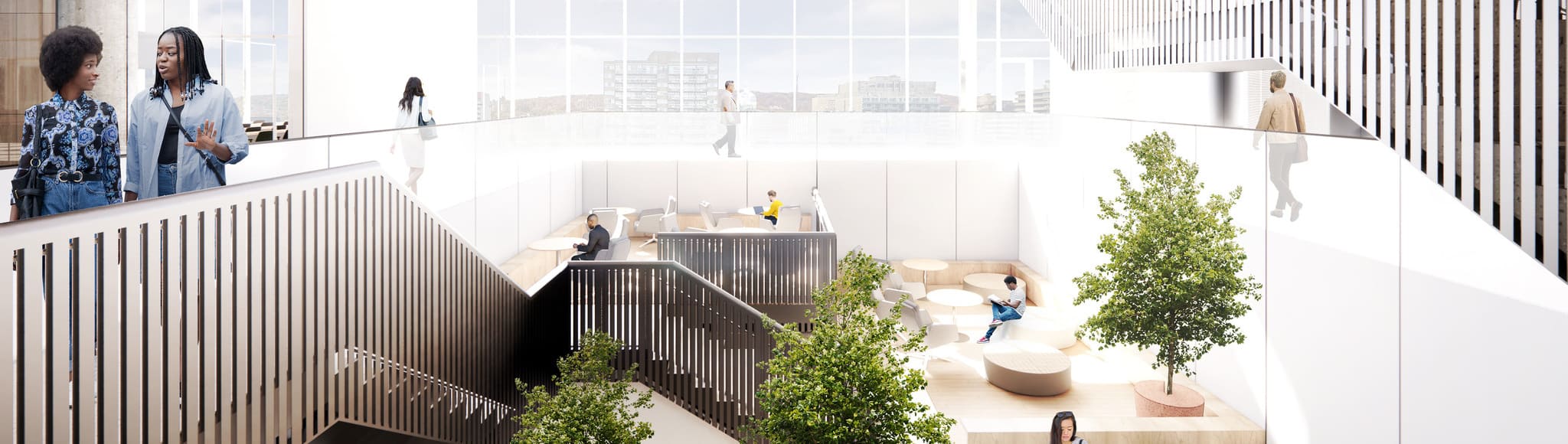 Pavillon Sciences des données - Atrium (vue d'architecte)